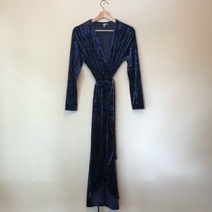 & other stories, velvet wrap dress